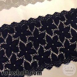 16 cm széles elasztikus csipke: sötétkék