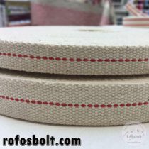 15mm-es középen fehér-piros csíkkal redőny gurtni