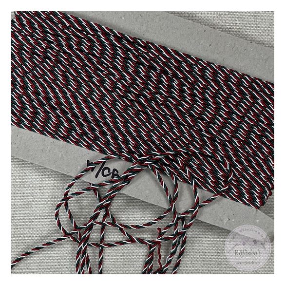 Nemzeti színű sodrott zsinór: 2 mm