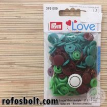 Zöld-barna kör alakú műanyag patent (393 005)