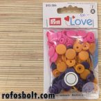 Rózsaszín-narancs-lila köralakú műanyag patent (393 006)