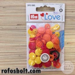 Prym Love színes műanyag patent (narancs-piros-sárga) (393 080)