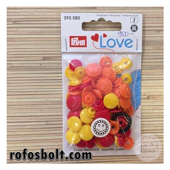 Prym Love színes műanyag patent (narancs-piros-sárga) (393 080)