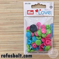 Prym Love színes műanyag patent (rózsaszín-zöld-kék) (393 081)