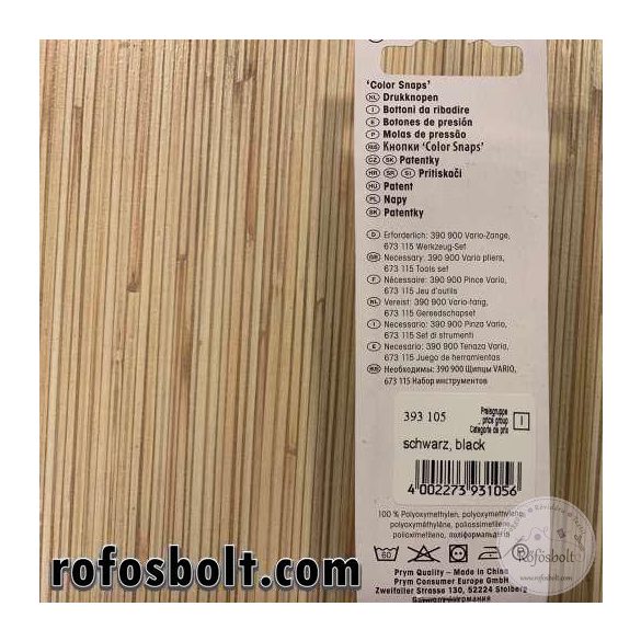 Fekete műanyag patent (393 105)