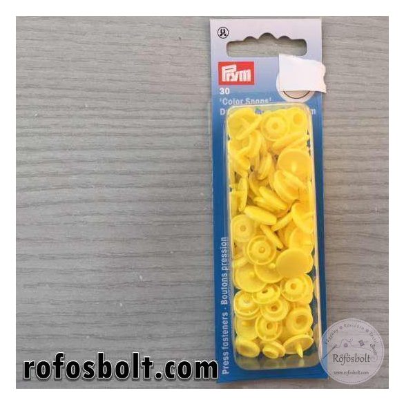 Sárga köralakú műanyag patent (393107)