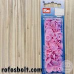 Rózsaszín kör alakú műanyag patent (393 118)