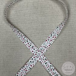 Fehér alapon piros, zöld, fehér, arany csillagok (7370)