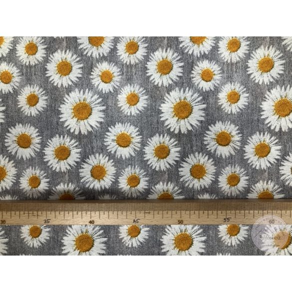 Szürke alapon margaréta fejek (Aa35)