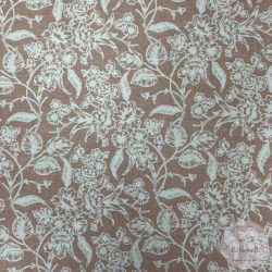 Pasztell rózsaszín alapon fehér virág kanyarog (Aa44)