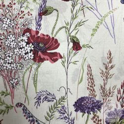   Vaj színű alapon nyári mező virágai, 160 cm széles (Aa45)
