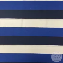 Fekete-fehér-királykék csíkos pamut viszkóz (Aa56)