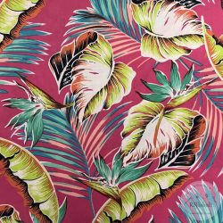 Rózsaszín alapon nagy, színes levelek (Aa59)