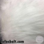 Fehér hosszúszőrű műszőrme (kb 7cm-es)