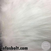 Fehér hosszúszőrű műszőrme (kb 7cm-es)