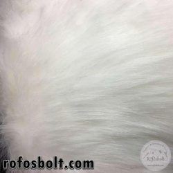 Fehér hosszúszőrű műszőrme (kb 7cm-es)