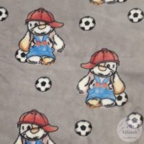 Well-soft Szürke alapon focizó macik (ME4540)