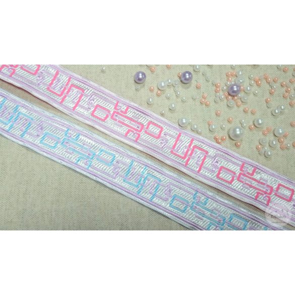 Jacquard szatén fényű szalag     (SZ4-5)
