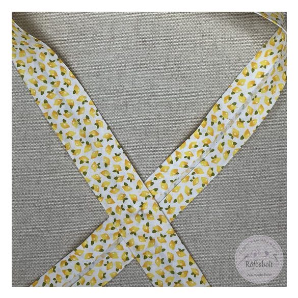 Fehér alapon pici citromok, 3 cm