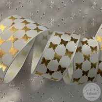 Fehér ripsz alapon arany lepkék