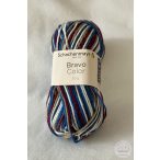 Bravo Color kötőfonal: barna-bordó-kék-fehér (2129)