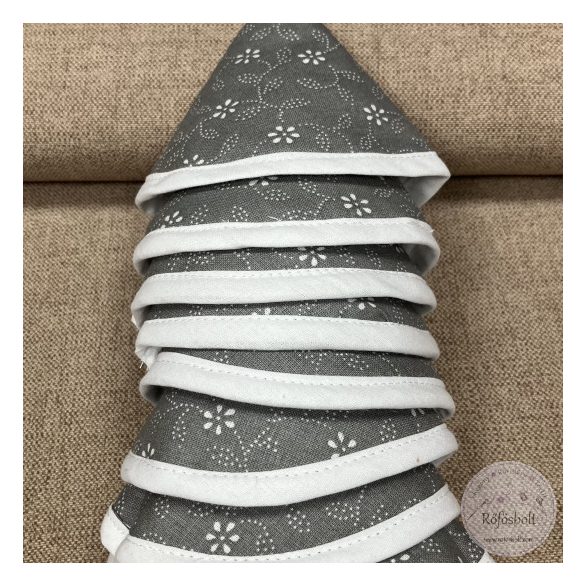 Szürke-fehér virágos edényfül fogó