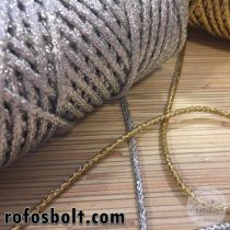 Ezüst színű csillogós zsinór (4mm) 10 méteres kiszerelésben