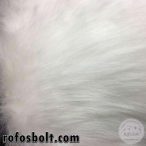 Fehér hosszú szőrű műszőrme 20 cm-es csík