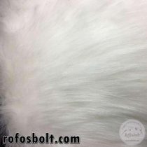 Fehér hosszú szőrű műszőrme 20 cm-es csík