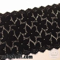16 cm széles elasztikus csipke: fekete