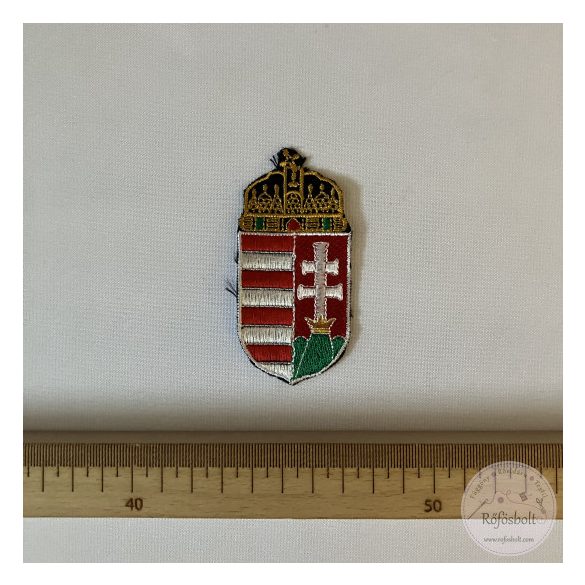 Magyar címer, fekete alapon koronával, 5x9 cm (FVF2)
