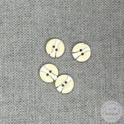 Vajsárga, középen fehér, két lyukú