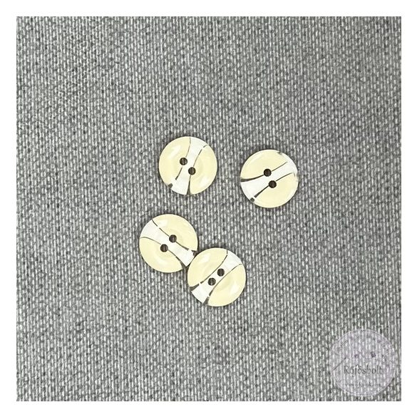 Vajsárga, középen fehér, két lyukú