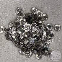 Alulhurkolt, fényes ezüst, címeres gomb (g108)