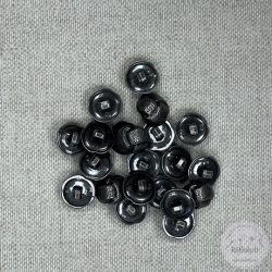 Alulhurkolt, fonott hatású, sötét ezüst gomb (g115)