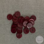 Két lyukú, piros, csíkos hatású nagy díszgomb (g2)