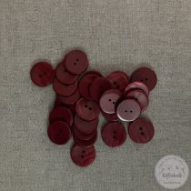 Két lyukú, piros, csíkos hatású nagy díszgomb (g2)