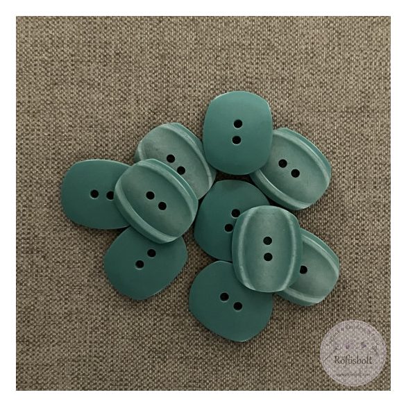 Két lyukú, menta zöld, designer gomb (g28)