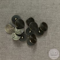   Alul hurkolt, bronz hatású, csigavonal mintás díszgomb (g9)