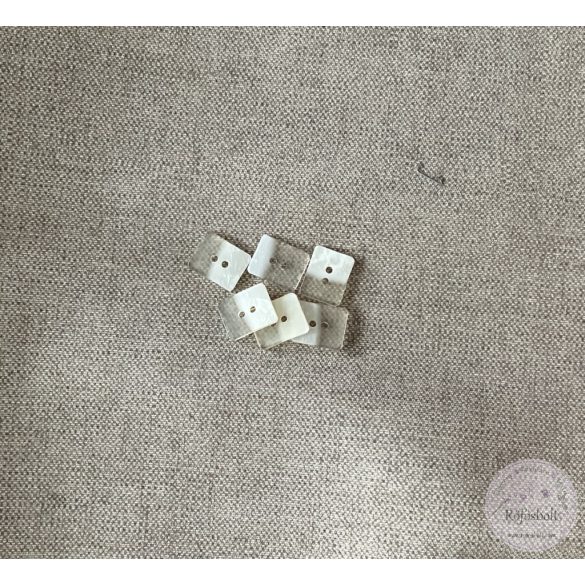 Két lyukú, átlátszó-fehér