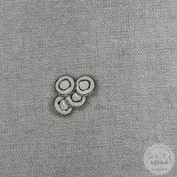 Alul hurkolt, krém színen ezüst kör, alumínium (g96)