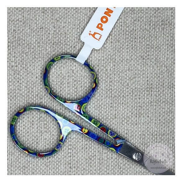 Apró gombokkal díszitett kézimunka olló