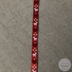 Piros alapon fehér hintaló