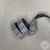 Indián motívum kék-barna-narancs