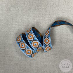 Indián motívum kék-barna-narancs