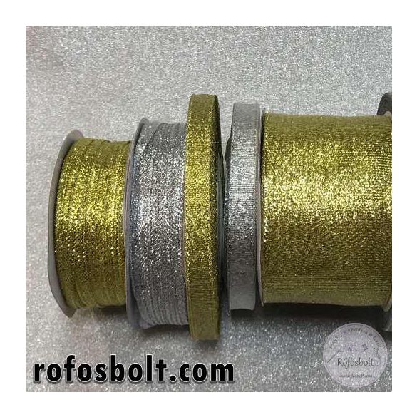 Karácsonyi mintás szalagok III.: Ezüst szalag (5 cm)