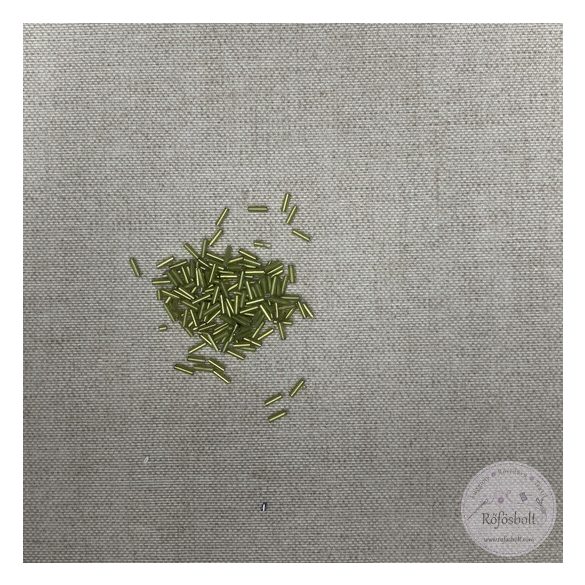 Hengeres kásagyöngy metál zöldben