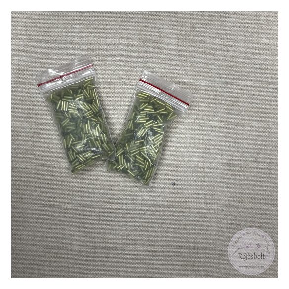 Hengeres kásagyöngy metál zöldben