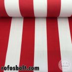Fehér-piros csíkos UV szűrős és vízlepergető napernyővászon (ME1051)