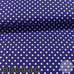 Királykék alapon kispöttyös (2mm) pamutvászon (ME1136)